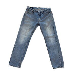 Levis Mens W34 L32 Blue Straight-Leg Denim Jeans 99% Cotton & 1% Elastane